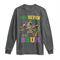 Funny 67 Mardi Gras Long Sleeve Shirt Six Seven Bruh Dabbing Jester