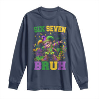 Funny 67 Mardi Gras Long Sleeve Shirt Six Seven Bruh Dabbing Jester