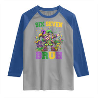 Funny 67 Mardi Gras Raglan Shirt Six Seven Bruh Dabbing Jester