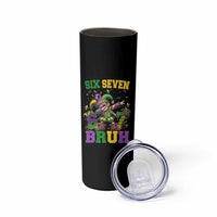 Funny 67 Mardi Gras Skinny Tumbler Six Seven Bruh Dabbing Jester