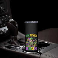 Funny 67 Mardi Gras Skinny Tumbler Six Seven Bruh Dabbing Jester