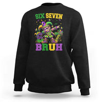 Funny 67 Mardi Gras Sweatshirt Six Seven Bruh Dabbing Jester