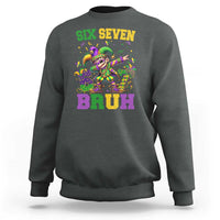 Funny 67 Mardi Gras Sweatshirt Six Seven Bruh Dabbing Jester