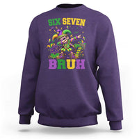Funny 67 Mardi Gras Sweatshirt Six Seven Bruh Dabbing Jester