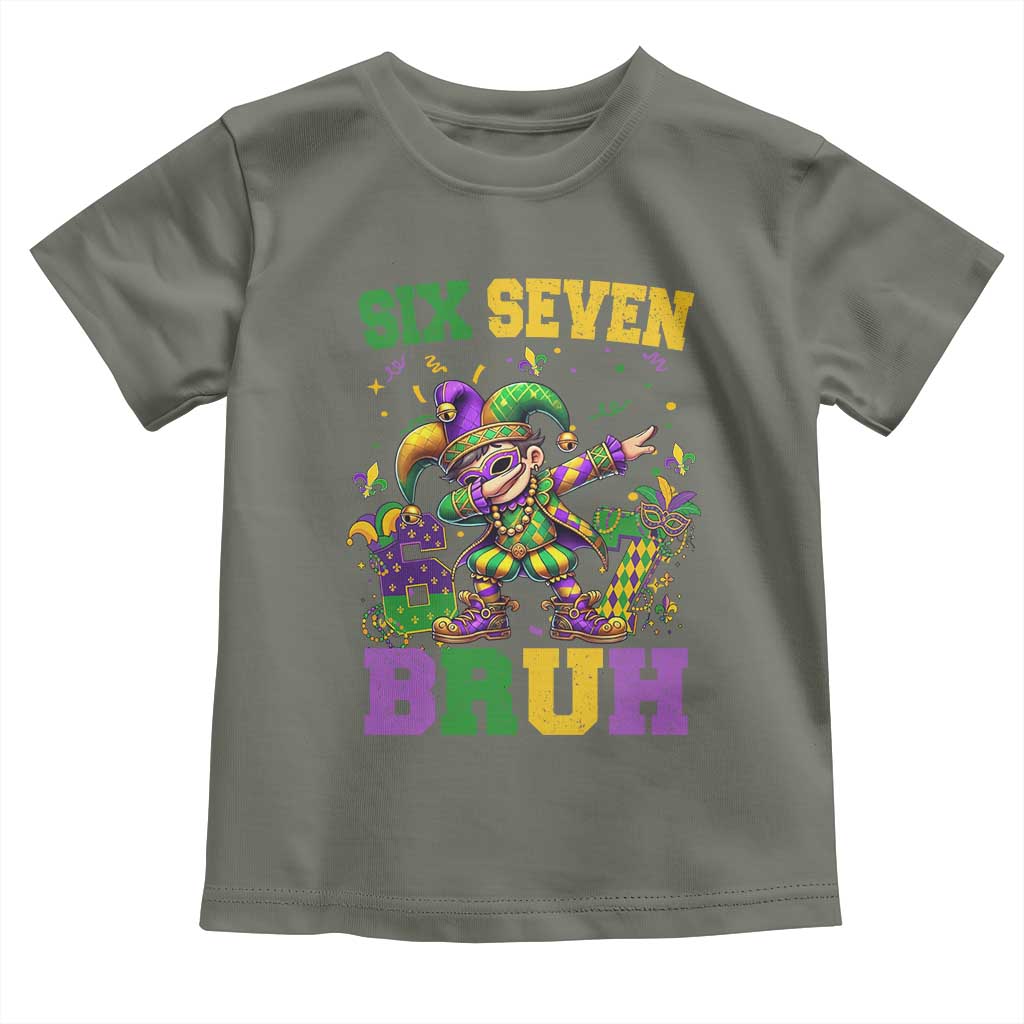 Funny 67 Mardi Gras Toddler T Shirt Six Seven Bruh Dabbing Jester