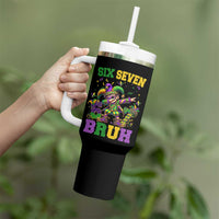 Funny 67 Mardi Gras Tumbler With Handle Six Seven Bruh Dabbing Jester