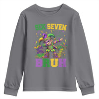 Funny 67 Mardi Gras Youth Sweatshirt Six Seven Bruh Dabbing Jester