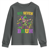 Funny 67 Mardi Gras Youth Sweatshirt Six Seven Bruh Dabbing Jester