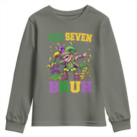 Funny 67 Mardi Gras Youth Sweatshirt Six Seven Bruh Dabbing Jester