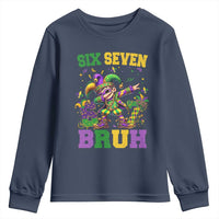 Funny 67 Mardi Gras Youth Sweatshirt Six Seven Bruh Dabbing Jester