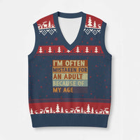 Funny I Am Often Mistaken For An Adult Because Of My Age V-Neck Knit Sweater Vest