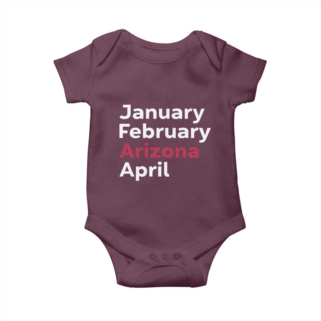 January February Arizona April Baby Onesie AZ Sport Fan Pride