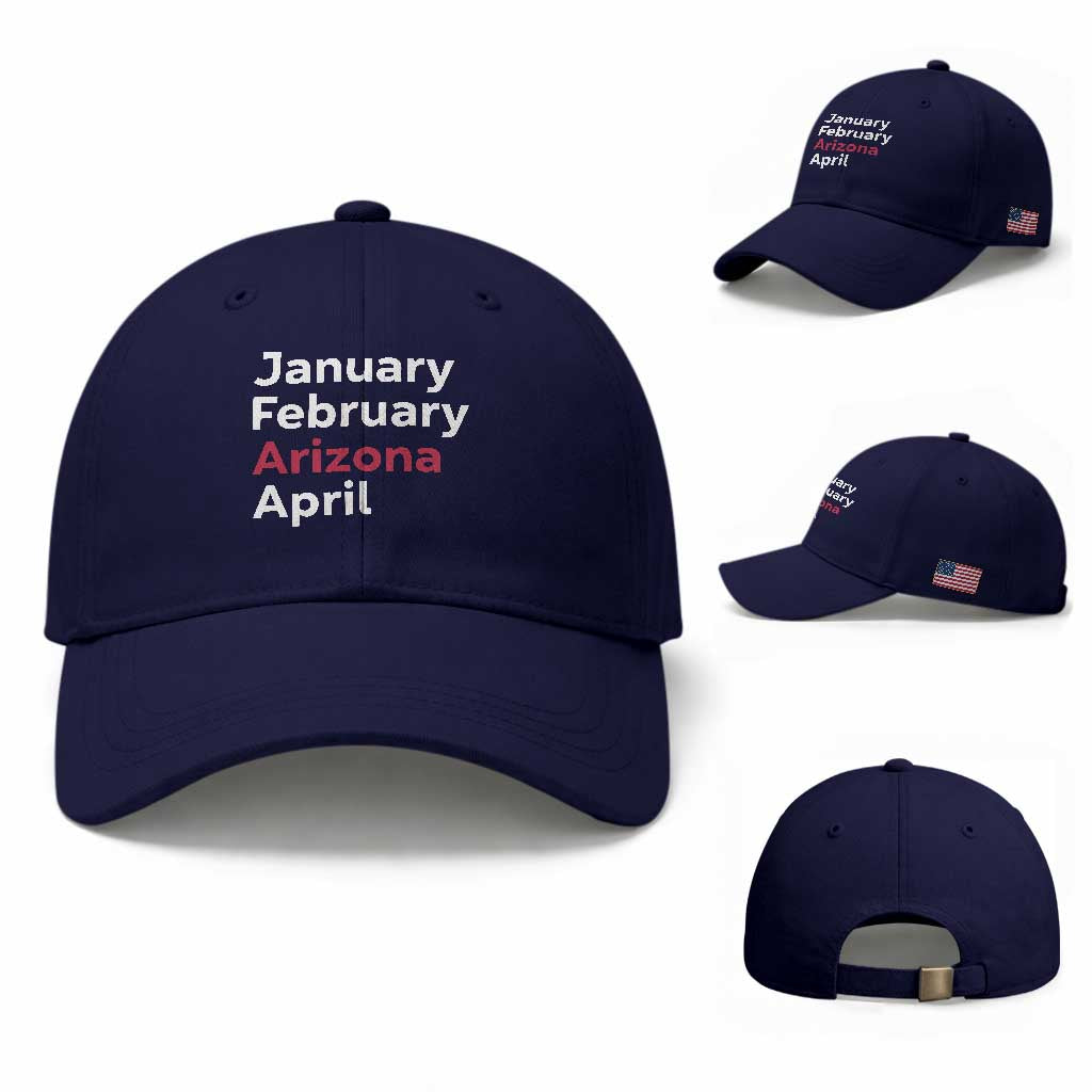 January February Arizona April Baseball Cap AZ Sport Fan Pride TS12