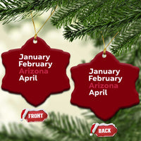 January February Arizona April Ceramic Ornament AZ Sport Fan Pride