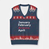 January February Arizona April V-Neck Knit Sweater Vest AZ Sport Fan Pride