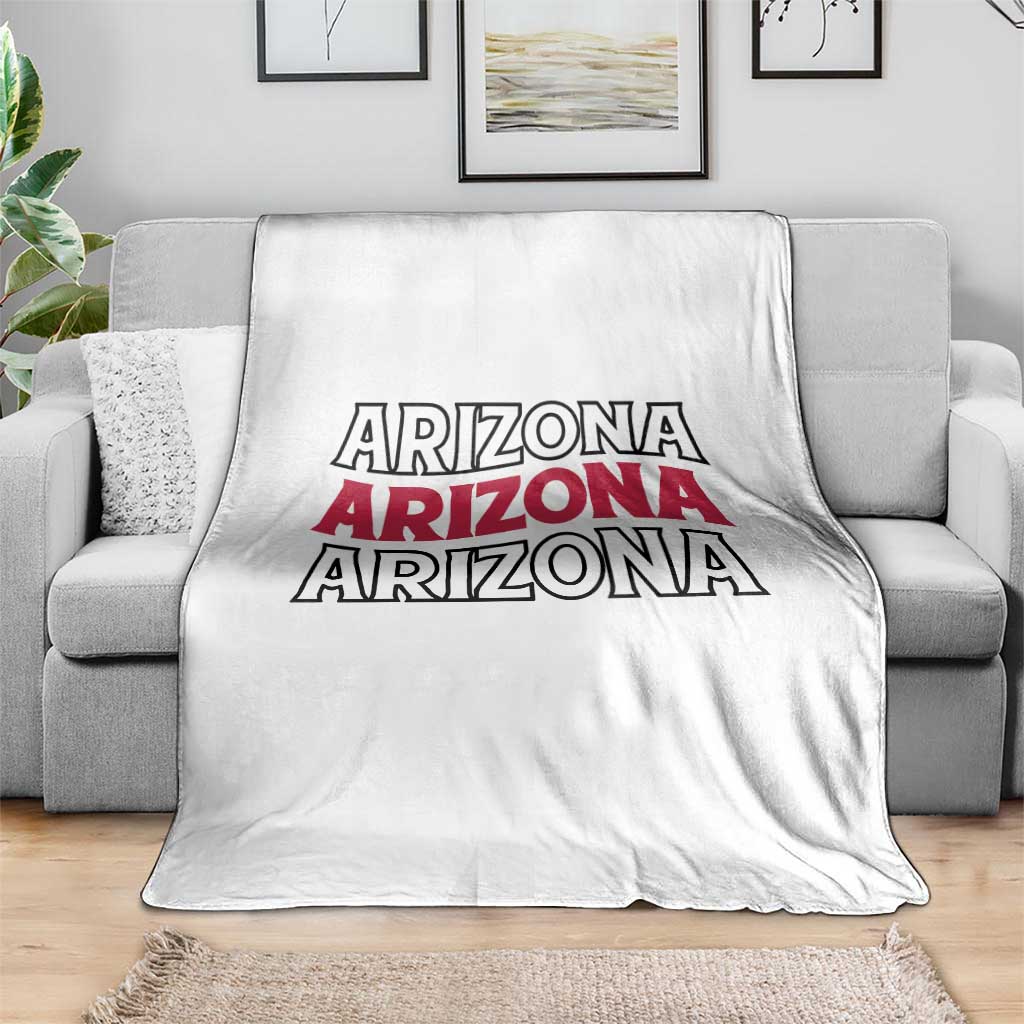 Retro Arizona Lover Throw Blanket Groovy Typography Vintage 70s State