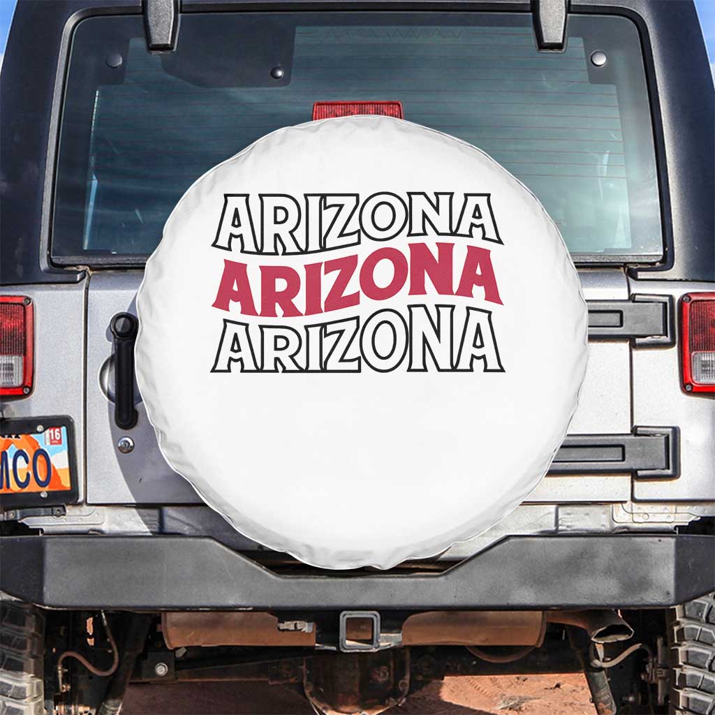 Retro Arizona Lover Spare Tire Cover Groovy Typography Vintage 70s State