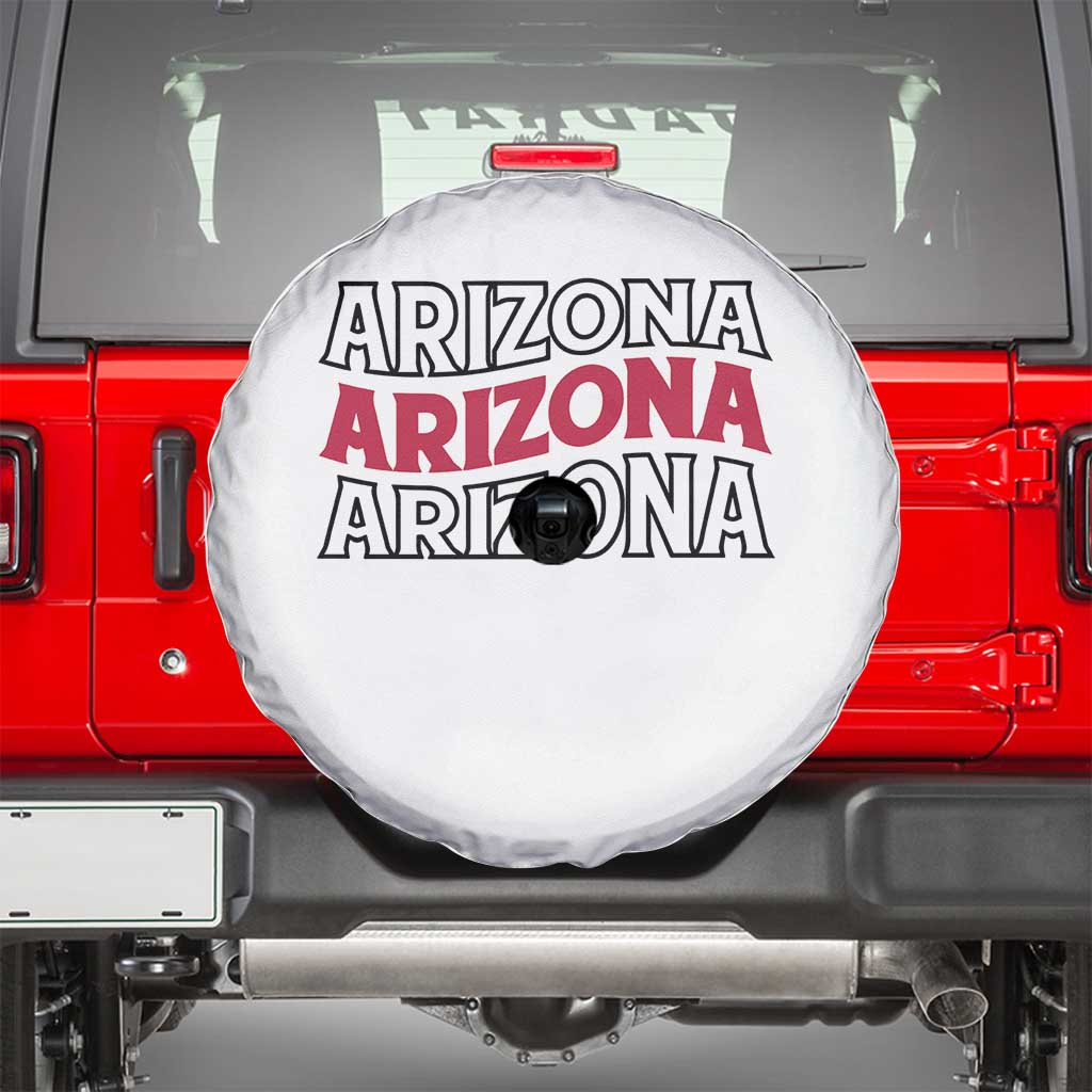 Retro Arizona Lover Spare Tire Cover Groovy Typography Vintage 70s State