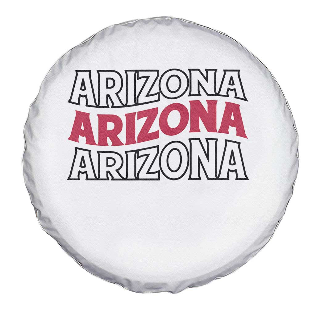 Retro Arizona Lover Spare Tire Cover Groovy Typography Vintage 70s State