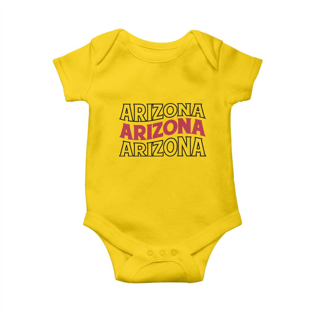 Retro Arizona Lover Baby Onesie Groovy Typography Vintage 70s State