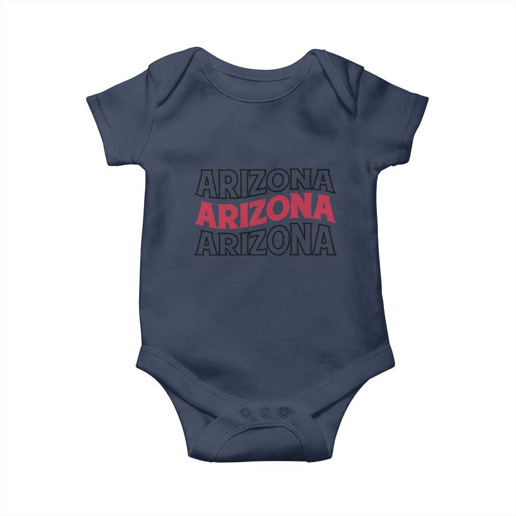 Retro Arizona Lover Baby Onesie Groovy Typography Vintage 70s State