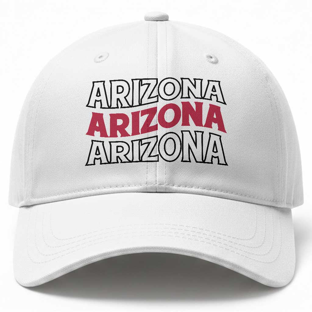 Retro Arizona Lover Baseball Cap Groovy Typography Vintage 70s State