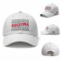 Retro Arizona Lover Baseball Cap Groovy Typography Vintage 70s State
