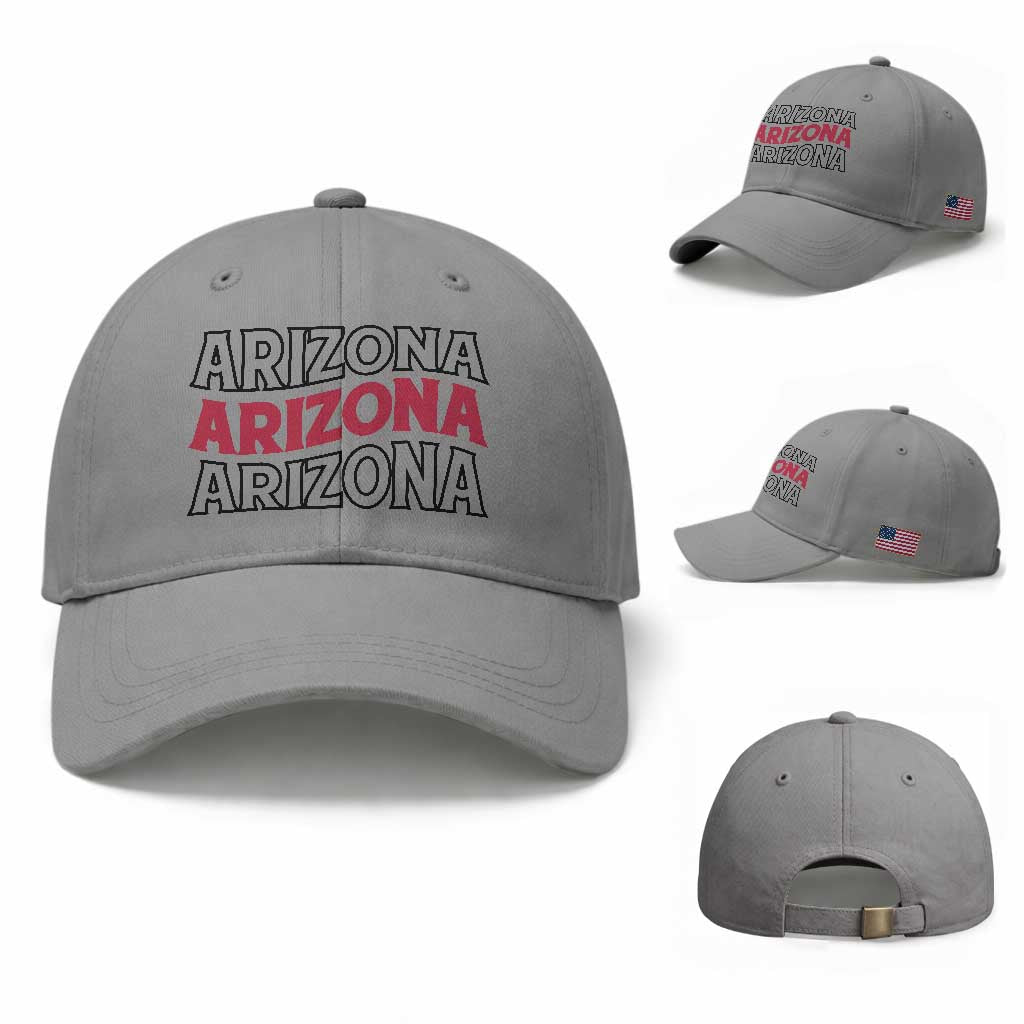 Retro Arizona Lover Baseball Cap Groovy Typography Vintage 70s State