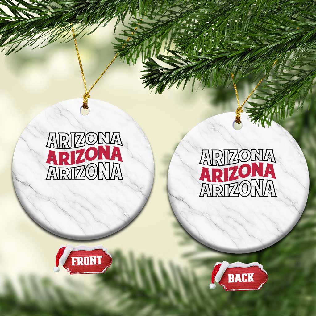 Retro Arizona Lover Ceramic Ornament Groovy Typography Vintage 70s State