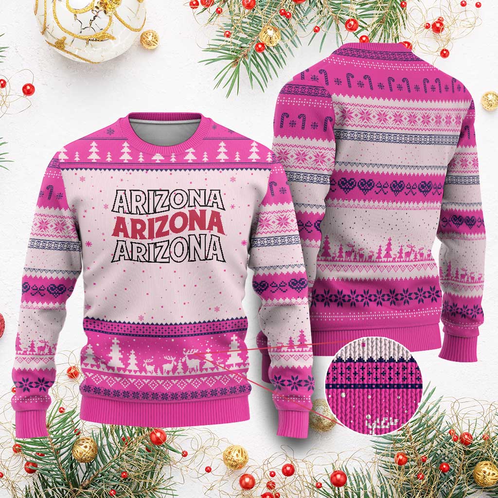 Retro Arizona Lover Ugly Christmas Sweater Groovy Typography Vintage 70s State