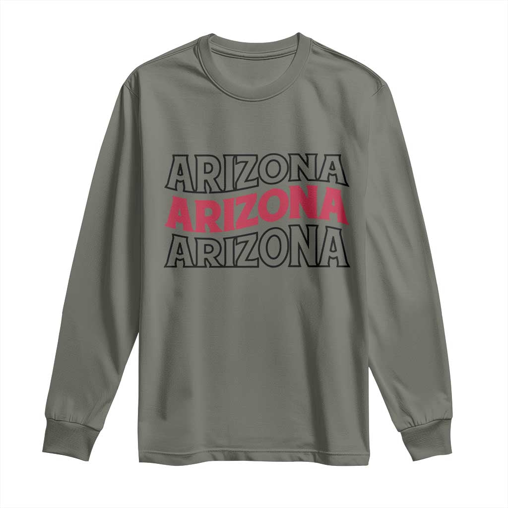Retro Arizona Lover Long Sleeve Shirt Groovy Typography Vintage 70s State