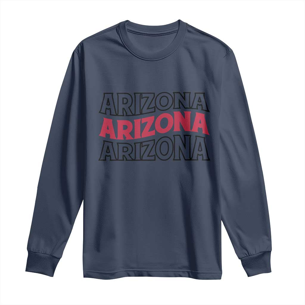 Retro Arizona Lover Long Sleeve Shirt Groovy Typography Vintage 70s State