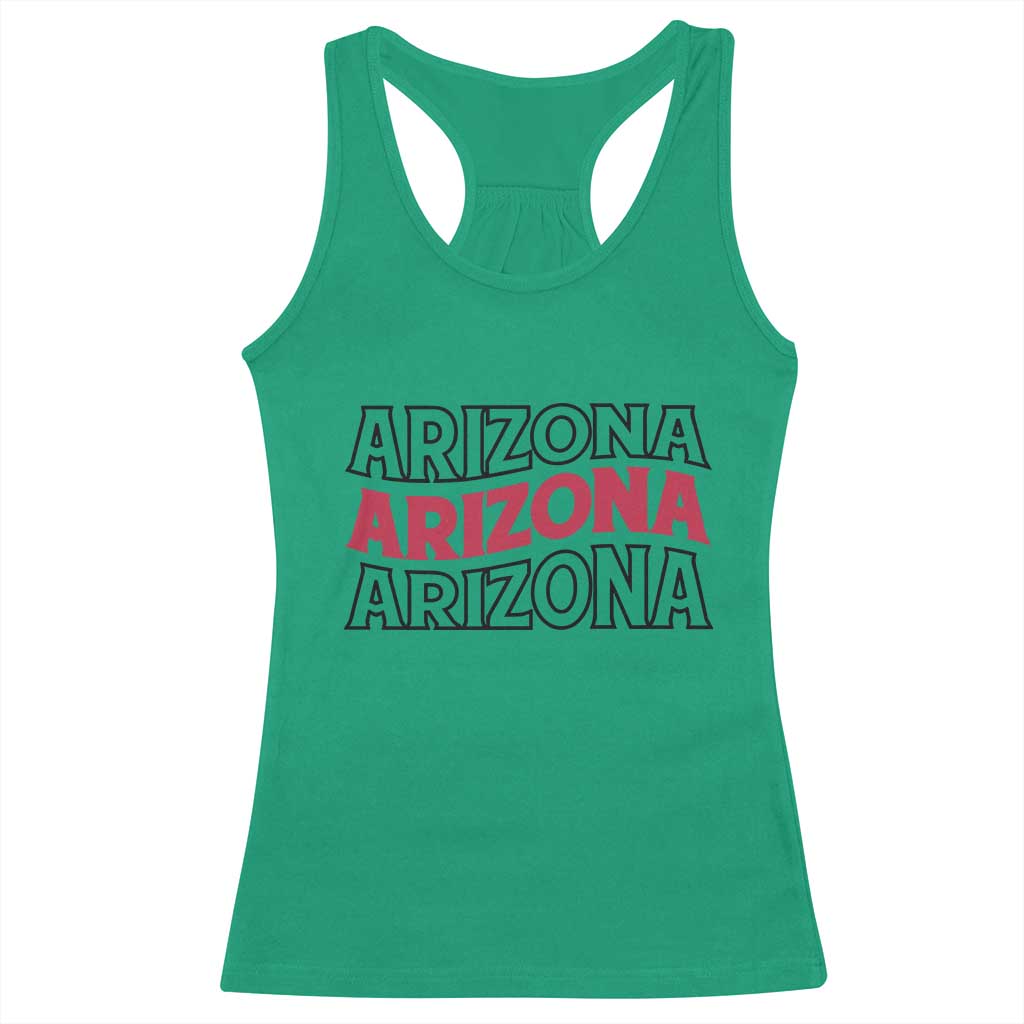 Retro Arizona Lover Racerback Tank Top Groovy Typography Vintage 70s State