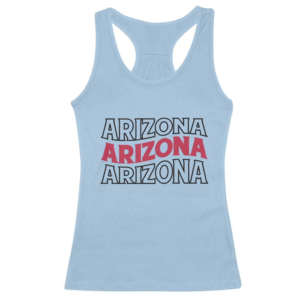Retro Arizona Lover Racerback Tank Top Groovy Typography Vintage 70s State