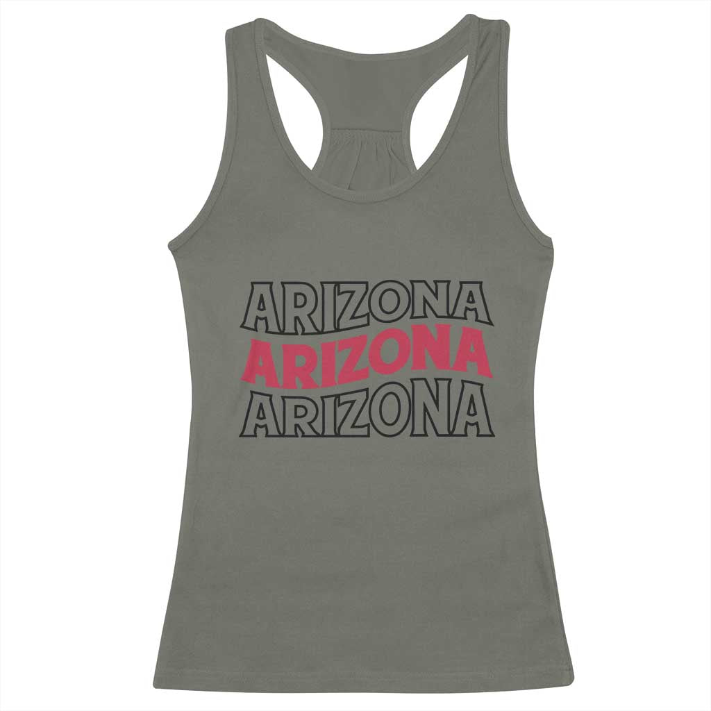 Retro Arizona Lover Racerback Tank Top Groovy Typography Vintage 70s State
