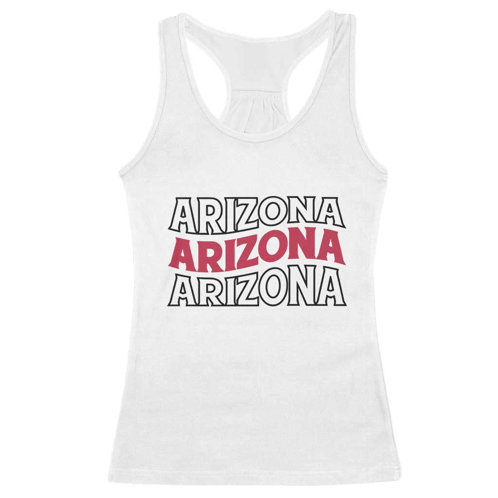 Retro Arizona Lover Racerback Tank Top Groovy Typography Vintage 70s State
