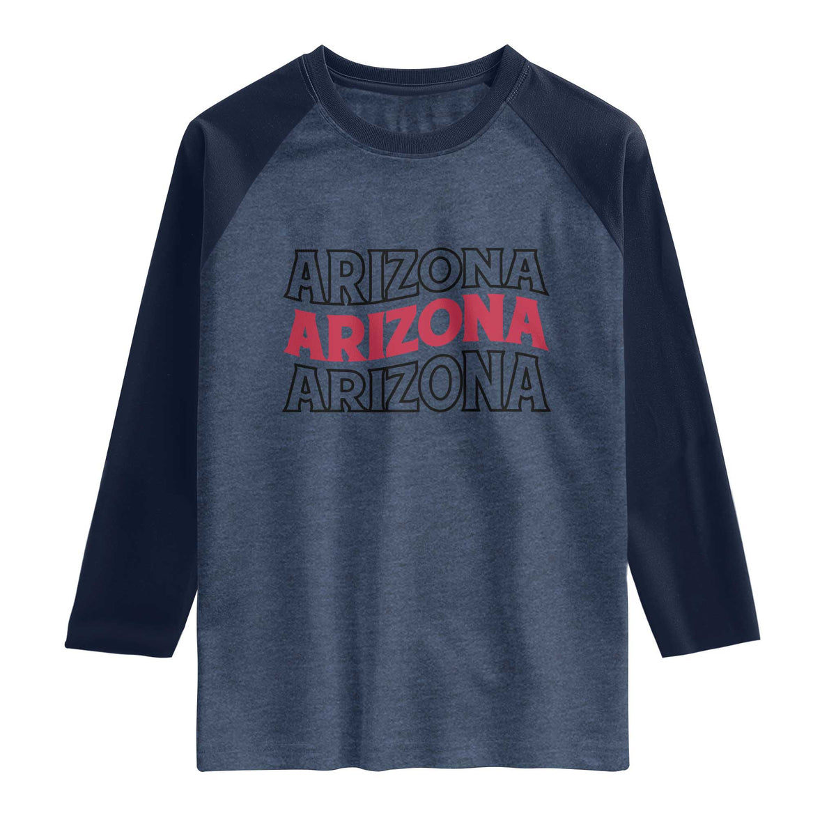 Retro Arizona Lover Raglan Shirt Groovy Typography Vintage 70s State