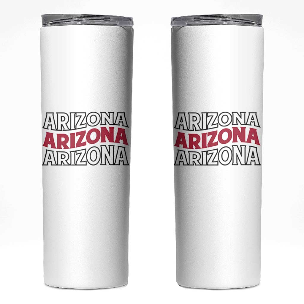 Retro Arizona Lover Skinny Tumbler Groovy Typography Vintage 70s State