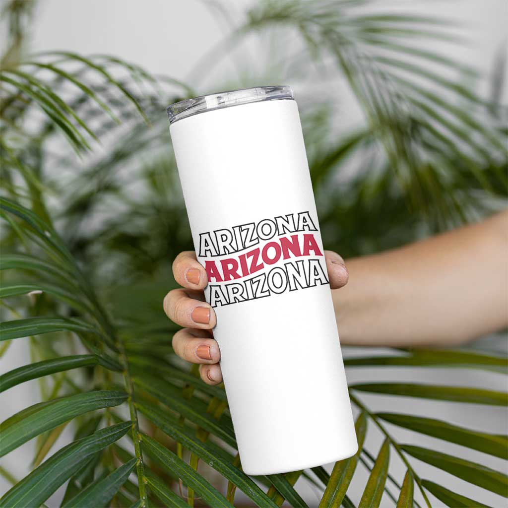 Retro Arizona Lover Skinny Tumbler Groovy Typography Vintage 70s State