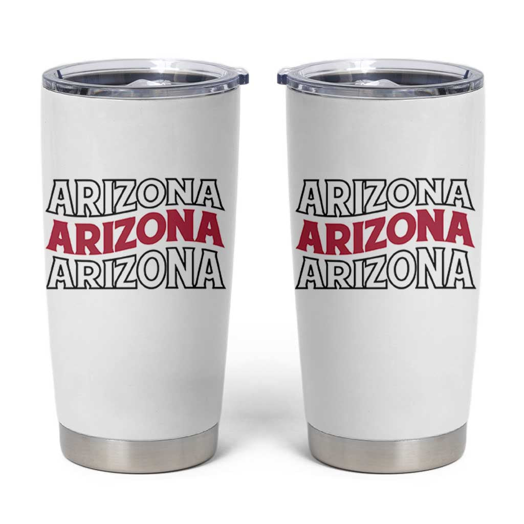 Retro Arizona Lover Tumbler Cup Groovy Typography Vintage 70s State