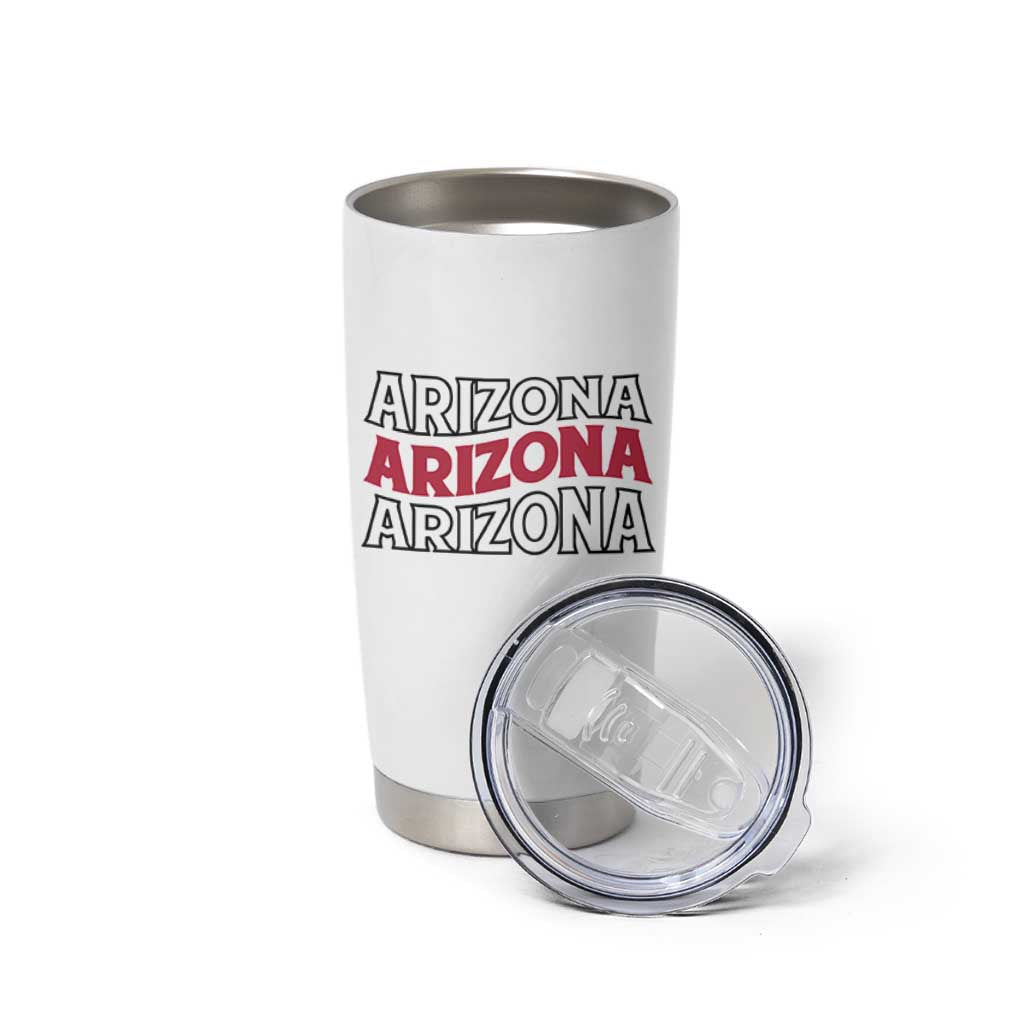 Retro Arizona Lover Tumbler Cup Groovy Typography Vintage 70s State
