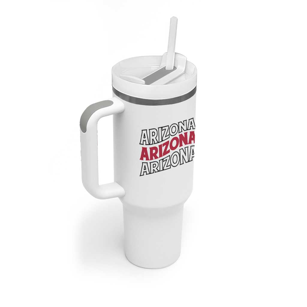 Retro Arizona Lover Tumbler With Handle Groovy Typography Vintage 70s State