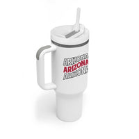 Retro Arizona Lover Tumbler With Handle Groovy Typography Vintage 70s State