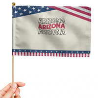 Retro Arizona Lover Patriotic Handheld Flag Groovy Typography Vintage 70s State