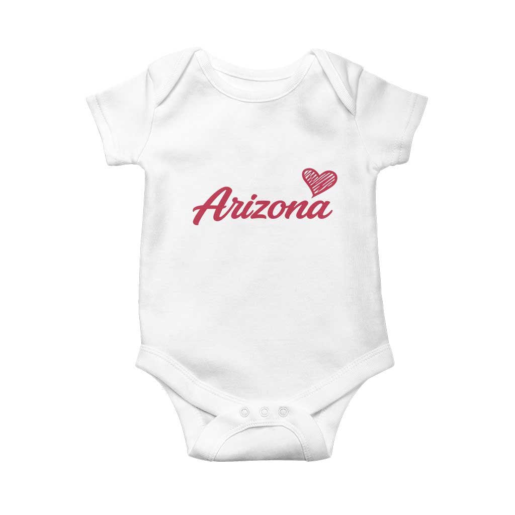 Arizona State Pride Baby Onesie Clean Word Art Minimalist Graphic