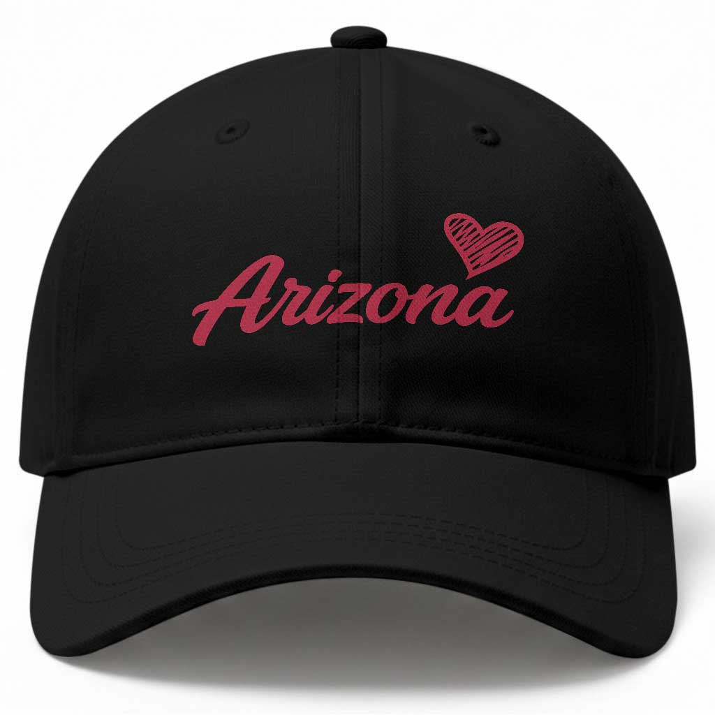 Arizona State Pride Baseball Cap Clean Word Art Minimalist Graphic