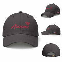 Arizona State Pride Baseball Cap Clean Word Art Minimalist Graphic