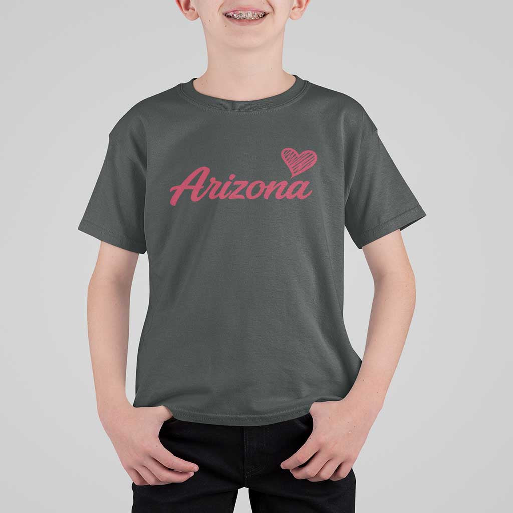 Arizona State Pride T Shirt For Kid Clean Word Art Minimalist Graphic