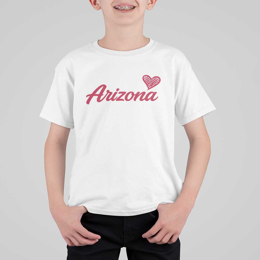 Arizona State Pride T Shirt For Kid Clean Word Art Minimalist Graphic