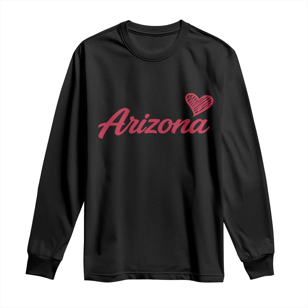 Arizona State Pride Long Sleeve Shirt Clean Word Art Minimalist Graphic